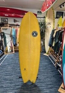 5'6" Phat Fish Yellow Matte Finish w/ New Fiber Glass BTC Keel Fins