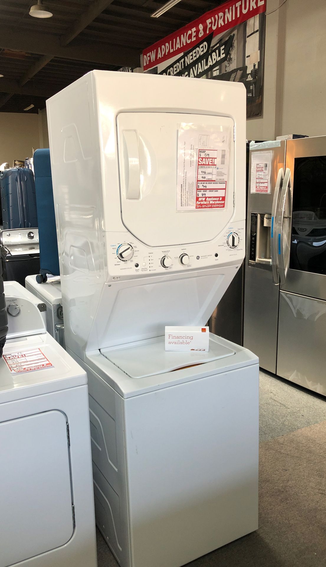Washer and dryer GE electric original price $1399 our price $795 only