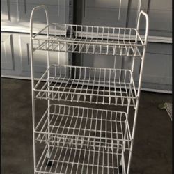 Metal shelves with the wheels