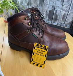 Georgia Boot Homeland Men's Waterproof Lace Up Leather Work Boots Brown size 13m