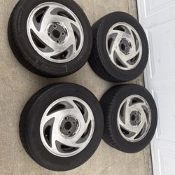 4 — 195/60r14 4x100 4x3.94 Stock Honda Civic Fit Toyota Corolla Scion Xa Xb Ia Echo Miata Wheels Rims Tires!!!