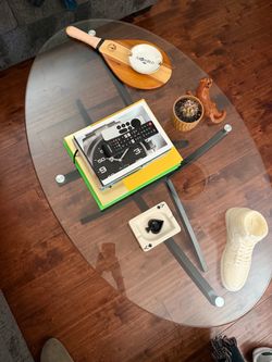 Oval Glass Top Coffee Table