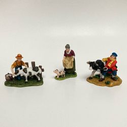 Lot of (3) O’Well Resin Farm Animal/Village Figurines