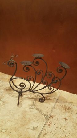 Peacock candle holder