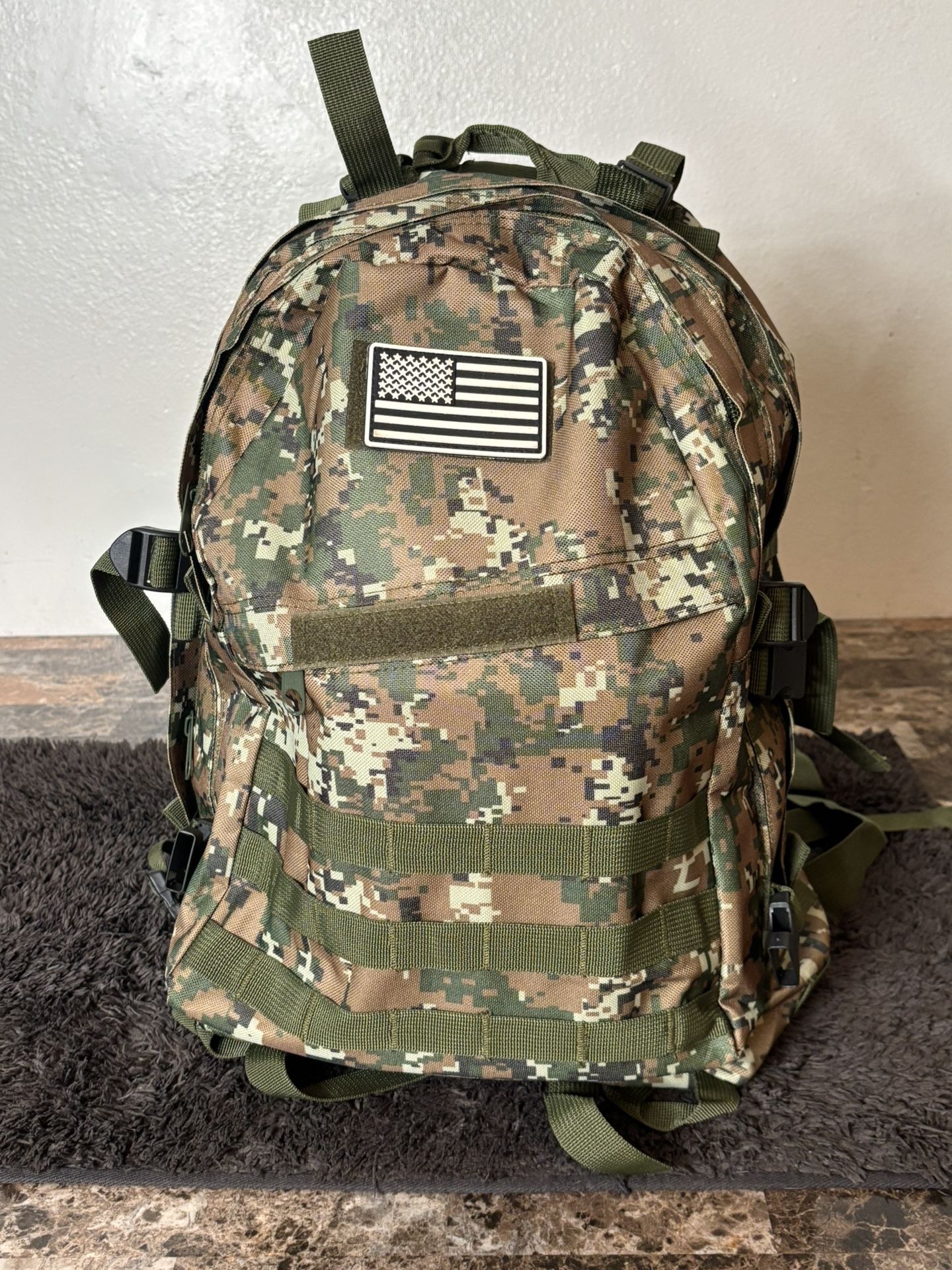 Full size tactical, digital green backpack