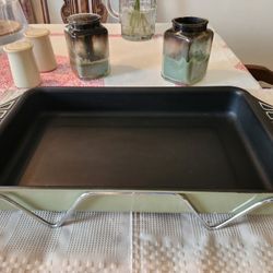 Vintage Cooking And Serving Metal Pan With Stand