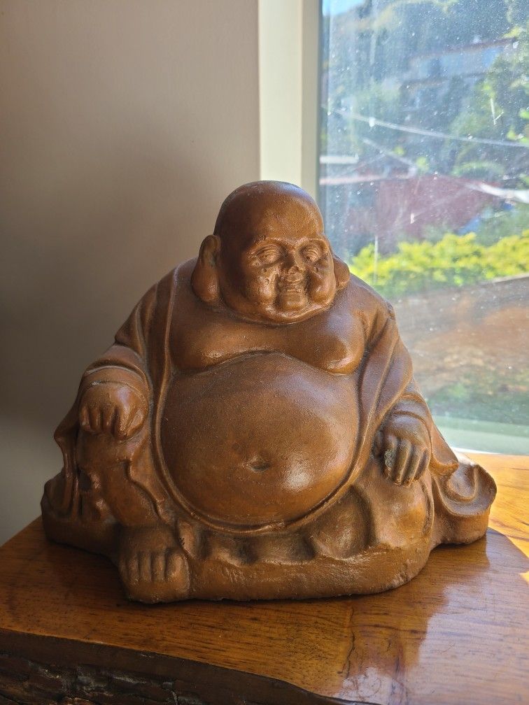 Small Vintage Heavy Stone Buddha Statue