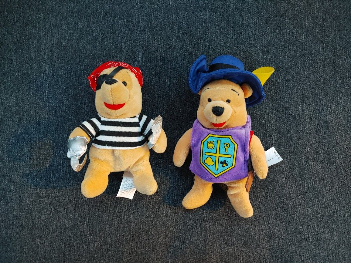 Musketeer And Pirate Winnie The Pooh Mini Bean Bag 8" Plush