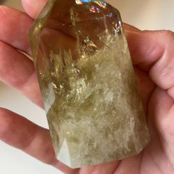 GENUINE Citrine tower with Smoky Phantoms and rainbows Everywhere!  175G!