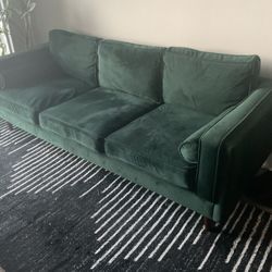 Green Velvet Sofa 86”