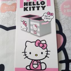 HELLO KITTY Collapsible Storage Bins ~ Set of 2 