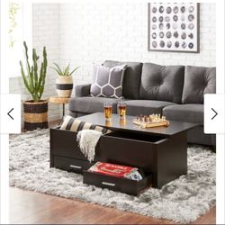 Slide Top Trunk Coffee/Center Table With 2 Storage Boxes & 2 Drawers  