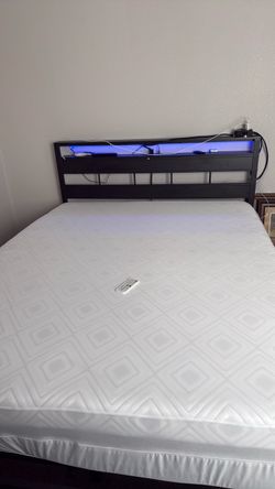 Queen frame with mattress