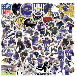 50 Pieces Not Repetitive Baltimore Ravens Waterproof Stickers Pack 