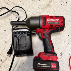 Like NEW BAUER 20V Brushless Cordless, 1/2 in. Kit with 5 Ah Battery and Charger