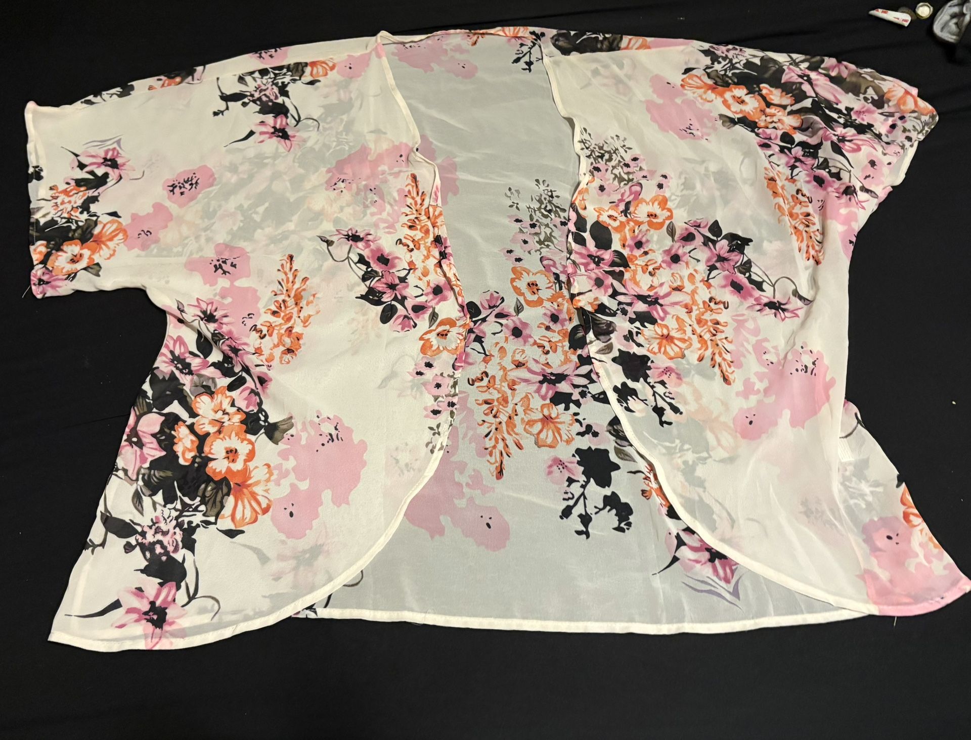 BOHO CHIC Sheer Cover Up Kimono Cardigan Size XL Floral
