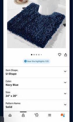 Microfiber Chenille Bathroom Floor Navy Blue with contour u shape toilet rug 24x20