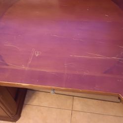 Large Heavy 4 Drawer Oak Desk