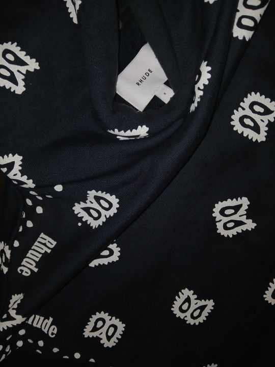 Rhude Hoodie (Navy Blue Bandana Print)