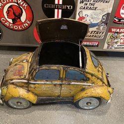 Cooler Ice Chest VW Volkswagen Bug Metal Rolling Wheels Drain Plug 40 Lbs. 