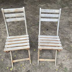 Two Mini Wooden Chairs 