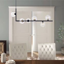 6 - Light Kitchen Island Globe Pendant