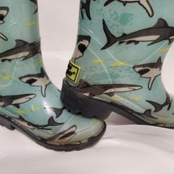 Toddler Boys' Western Chief Shark Blaze Rain Boots Gray Blue Size 5