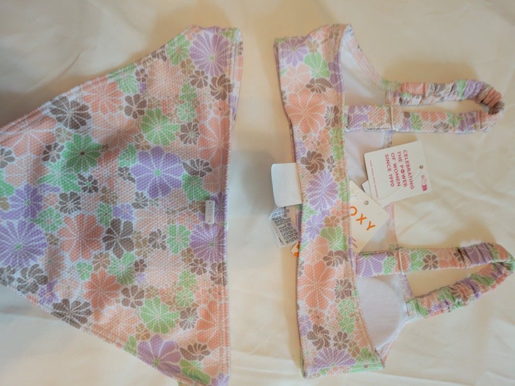 NWT ROXY Girl's/Tween Size 12 Floral Pattern BIKINI