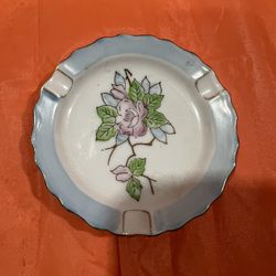 Small Vintage Japan Hand Painted Flower Dish Ashtray