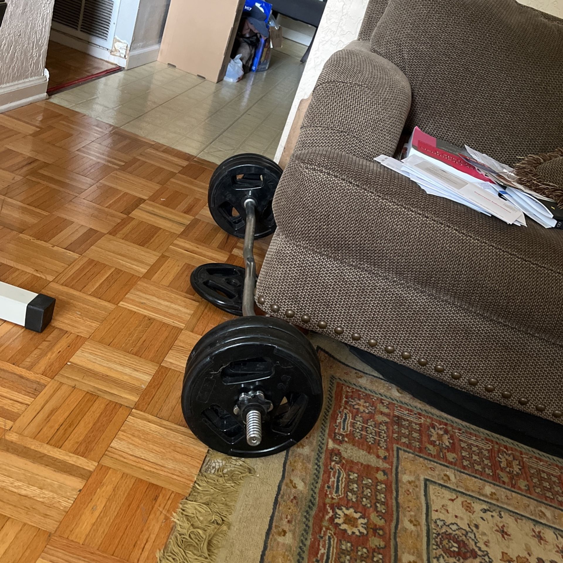 Sell All Weights , Curls Bar And Weight Rack Together for Sale in San