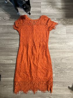 Orange lace dress