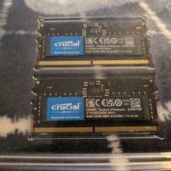 Crucial 16gb (x2 8gb) DDR5 4800 SODIMM Ram
