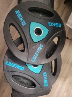 55 Lb Bumper Coated Weights