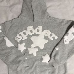 Spider hoodie grey & white
