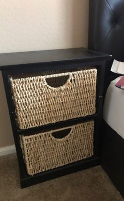Side table with two baskets