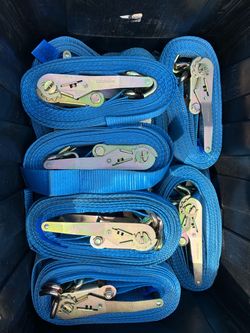 Blue Ratchet Tie-Down Straps – Lot of 6