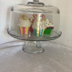 Vintage Princess House Crystal Fantasia Cake Plate & Cake Dome Original