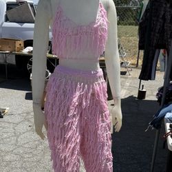 Pink Tassel Swim Suit Coverup  Cowboy Boots On The Ground 