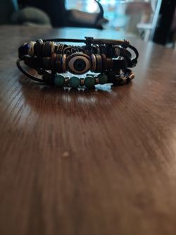 Turquoise and Leather Bracelet