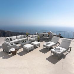 Modern Sling 19-piece Outdoor Patio Estate Set, Gray