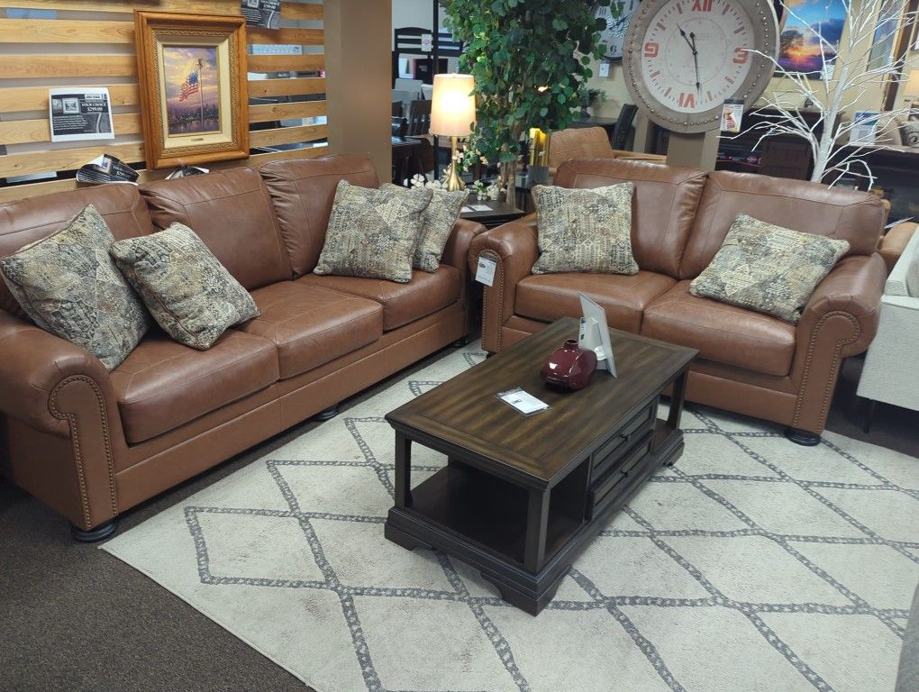  Genuine Leather Sofa And Loveseat