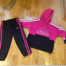 NEW 2 sets of 2T Girl Adidas Hoodie and Pants  Thumbnail