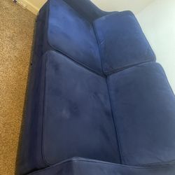 Blue Futon Couch Turn’s Into  a  Bed   Also
