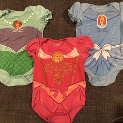 Set Of 5 Disney Princess Onesies