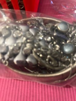 SILVER TONE LOT MIXED ALL WEARABLES