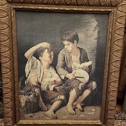 Beggar Boys Eating Grapes and Melons Canvas