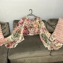 Colorful Flowy Sleeve Top
