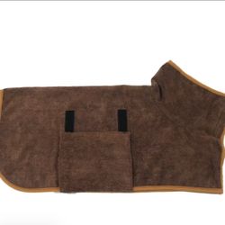 Soft Cozy Quick Dry Pet Bathrobe Soft Skin Friendly Fabric, Brown, Small