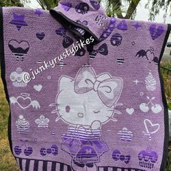 Purple Hello Kitty Poncho Gaban With Hoodie