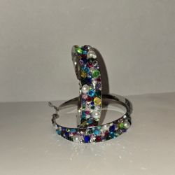 *CHRISTMAS * Custom silver hoops 